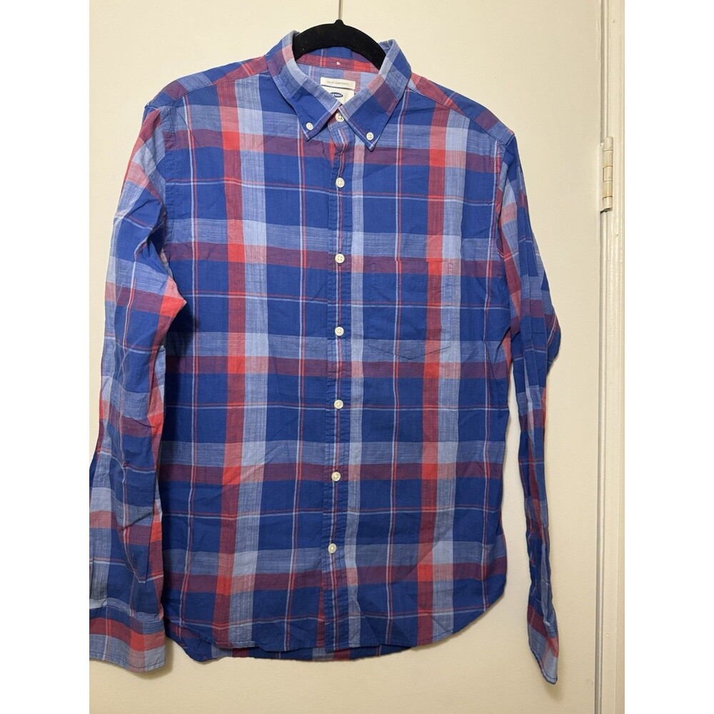 Old Navy Men’s Slim Fit Plaid Shirt Size Medium